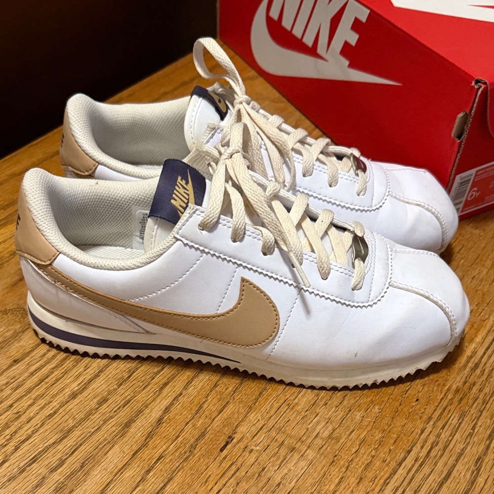 Kids White and tan Sneakers